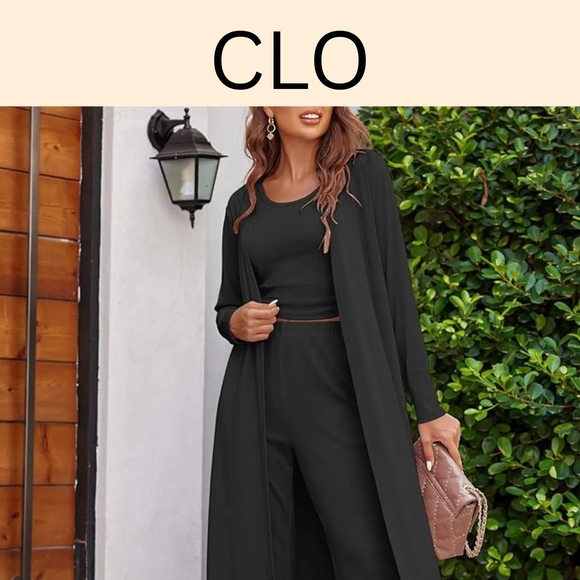 Ekouaer Womens 3 Piece Knit Lounge Set Pajama Long Sleeve Cardigan Sleeveless 2X - Picture 1 of 3